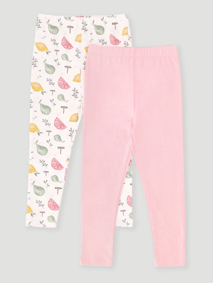 Keedo Girls 2 Pack Fruit Print Legging - Pink