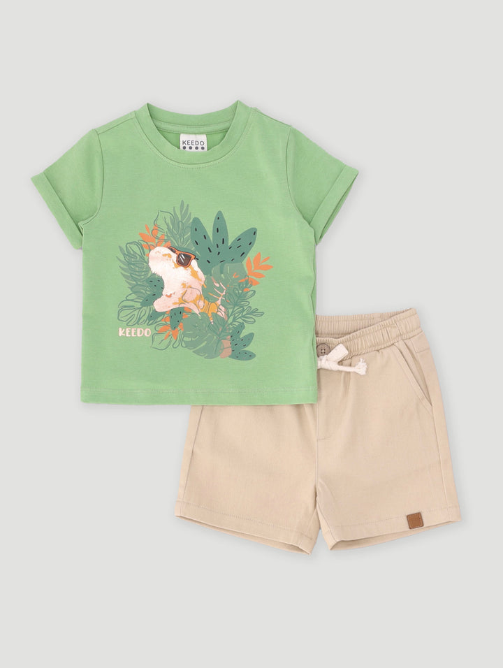Keedo Baby Boys Tee & Short Set - Green