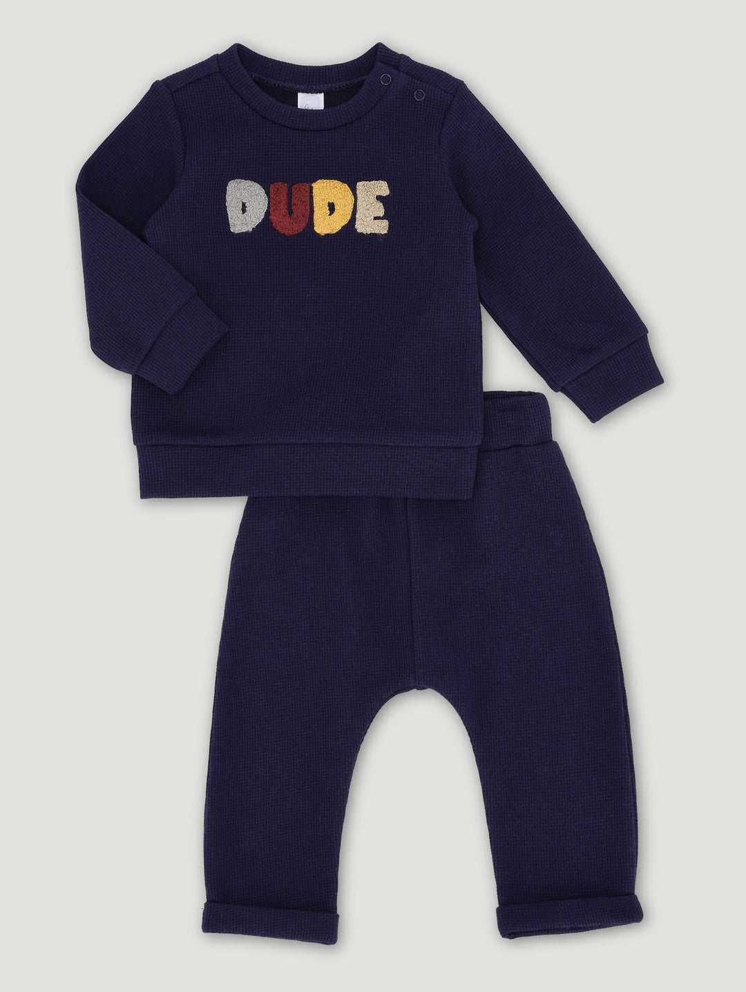 Baby Boys Waffle Occasion Set - Navy