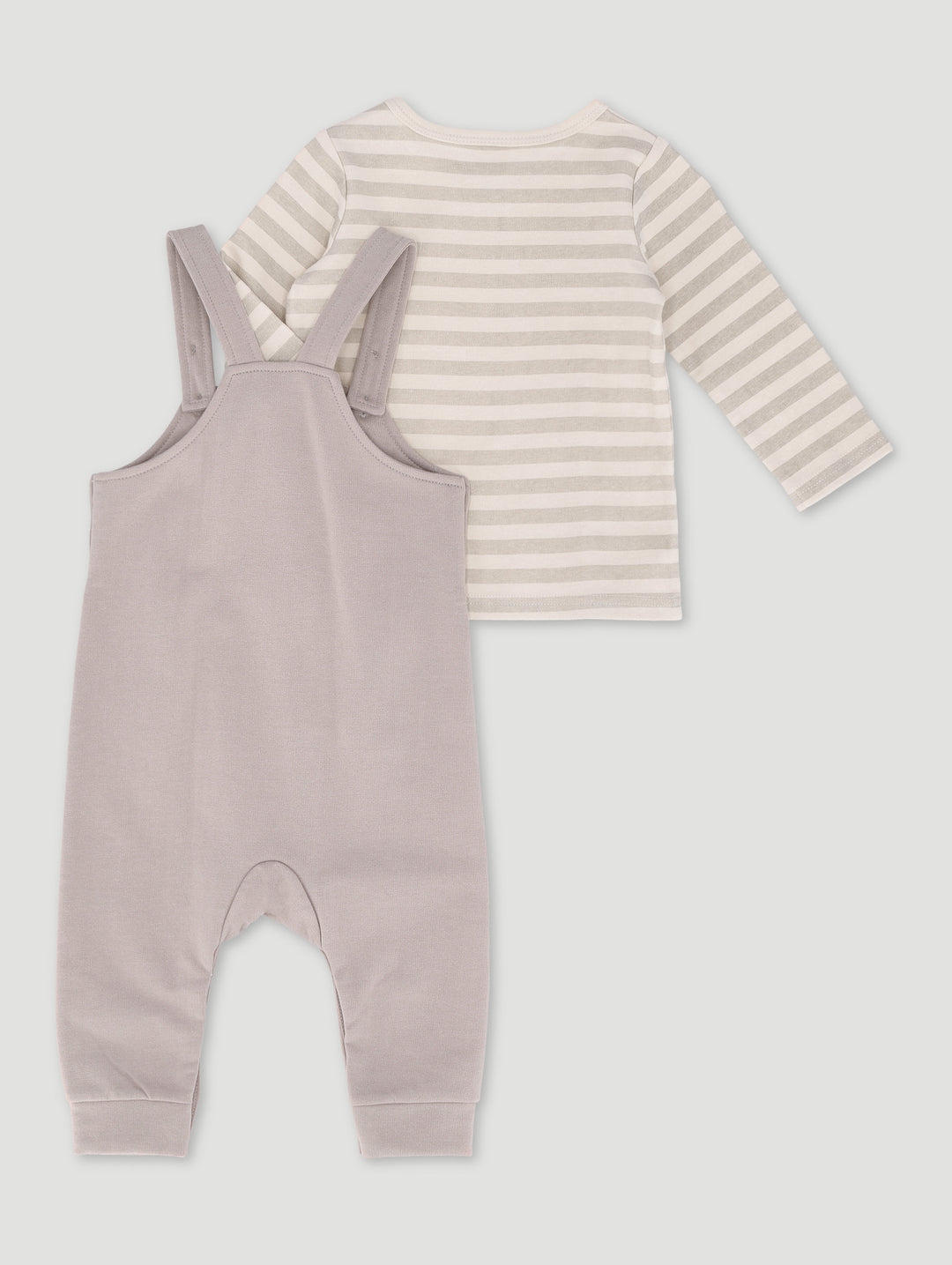 Baby Boys Dungaree Set - Stone