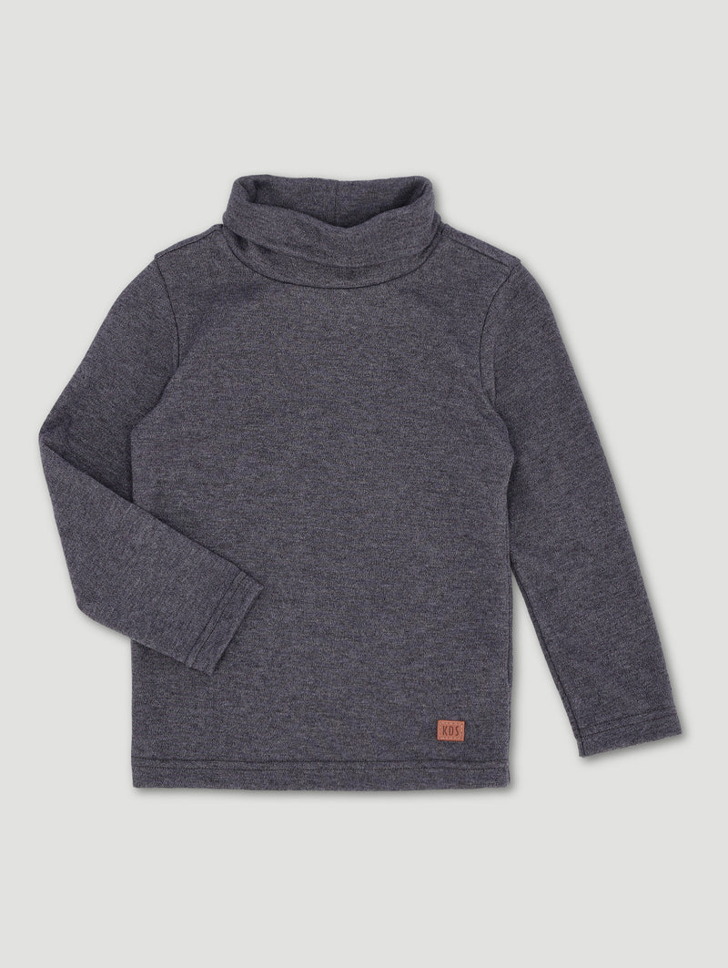 Pre-Boys Poloneck With Badge - Charcoal
