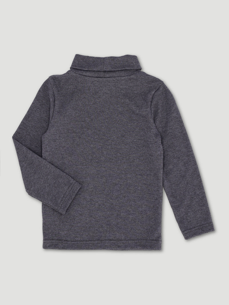 Pre-Boys Poloneck With Badge - Charcoal