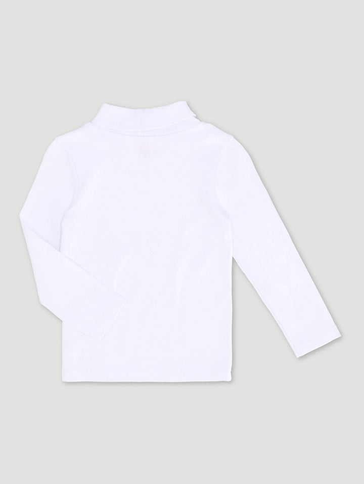 Pre-Boys Poloneck With Badge - White