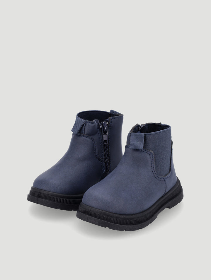 Baby Boys Coloured Sole Chunky Boot - Dark Navy