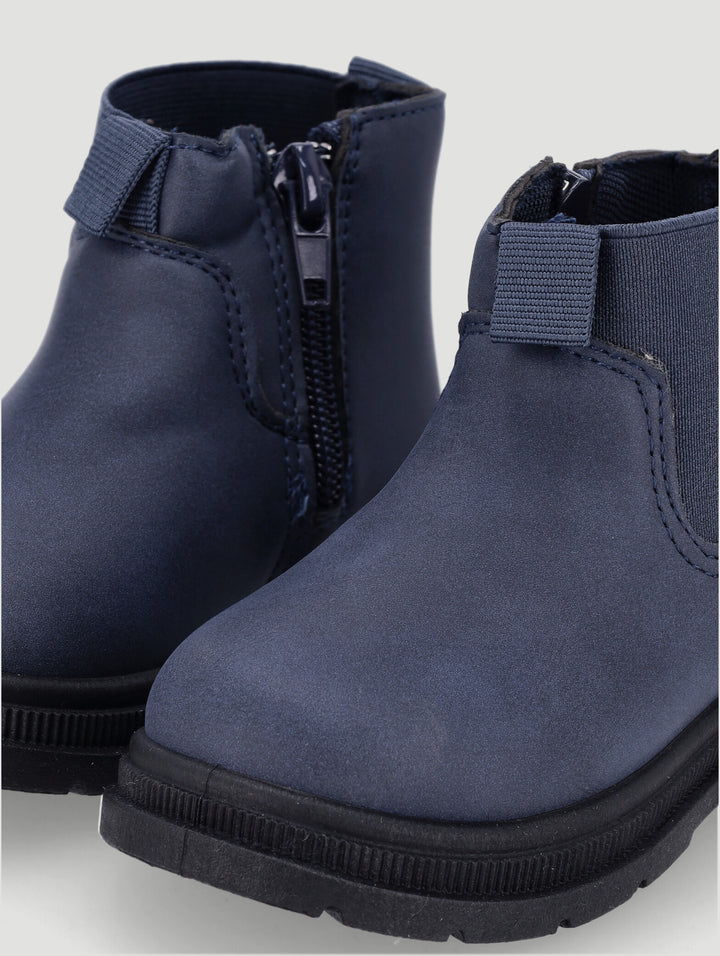 Baby Boys Coloured Sole Chunky Boot - Dark Navy