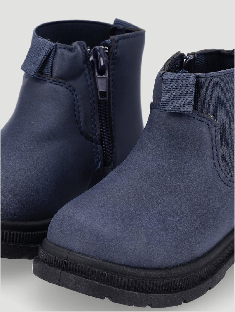 Baby Boys Coloured Sole Chunky Boot - Dark Navy