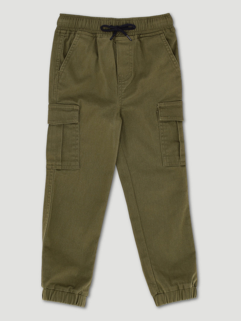 Pre-Boys Flat Pocket Twill Jogger - Green