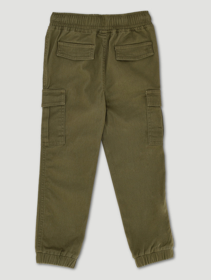 Pre-Boys Flat Pocket Twill Jogger - Green