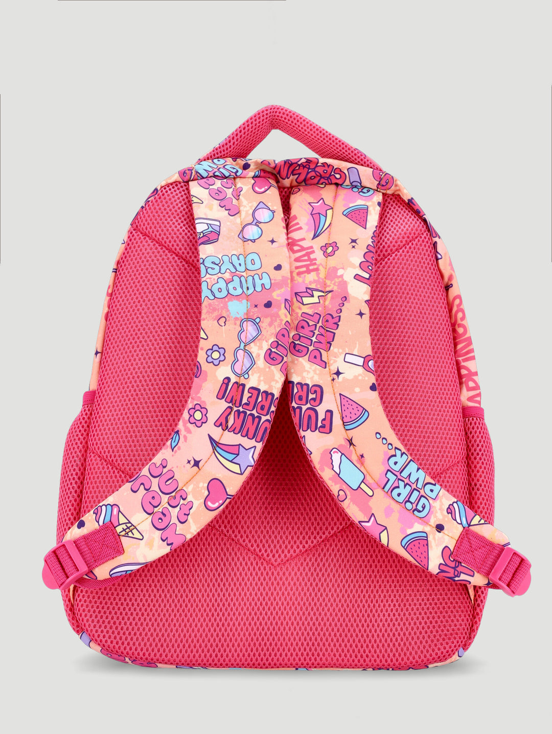 Pre-Girls Happy Days Squiggle Print School Backpack - Pink