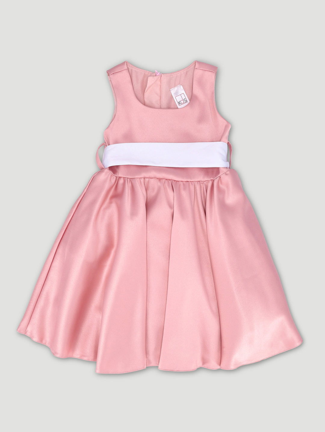 Pre-Girls Satin Occasion Wear Dress Pink1