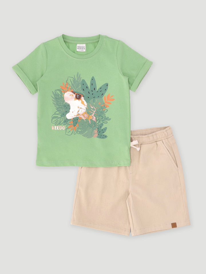 Keedo Boys Tee & Short Set - Green