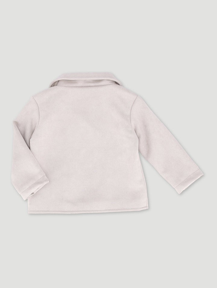 Baby Girls Suede Biker Jacket - Stone