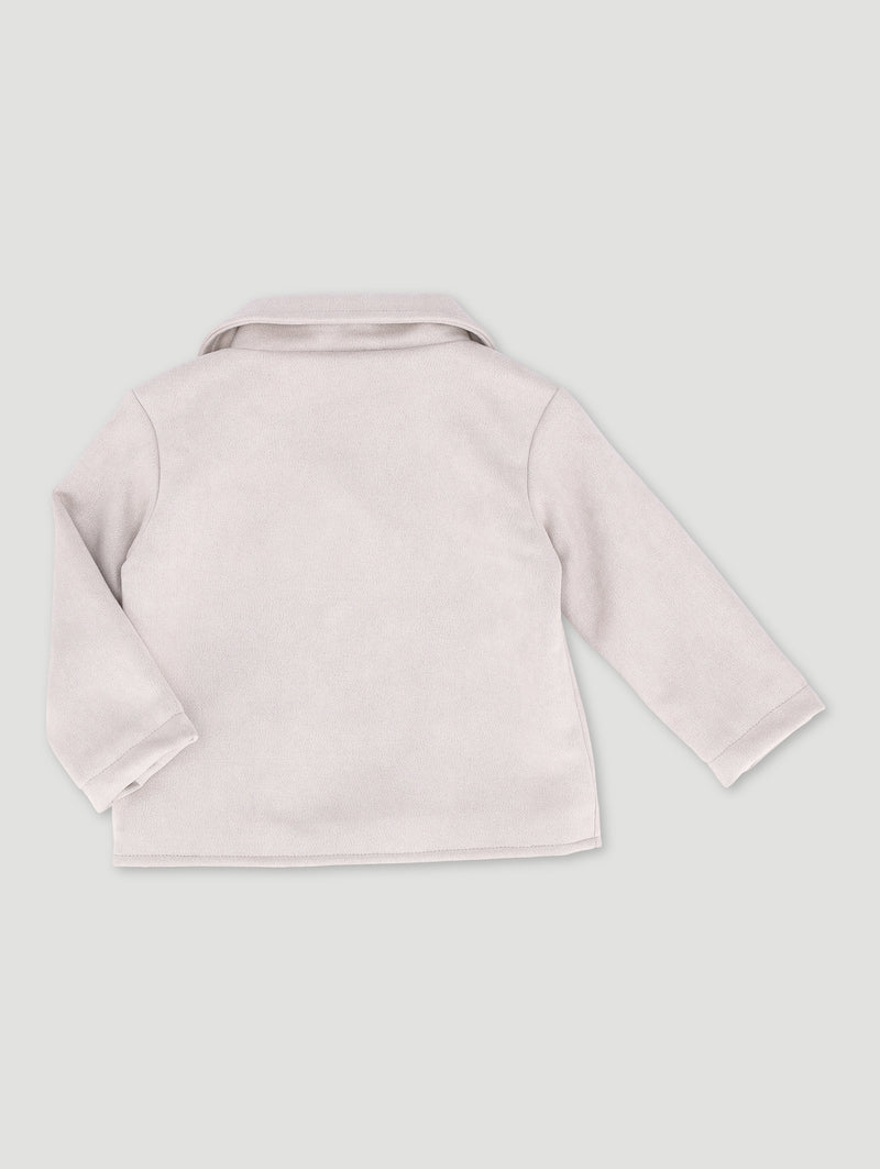 Baby Girls Suede Biker Jacket - Stone