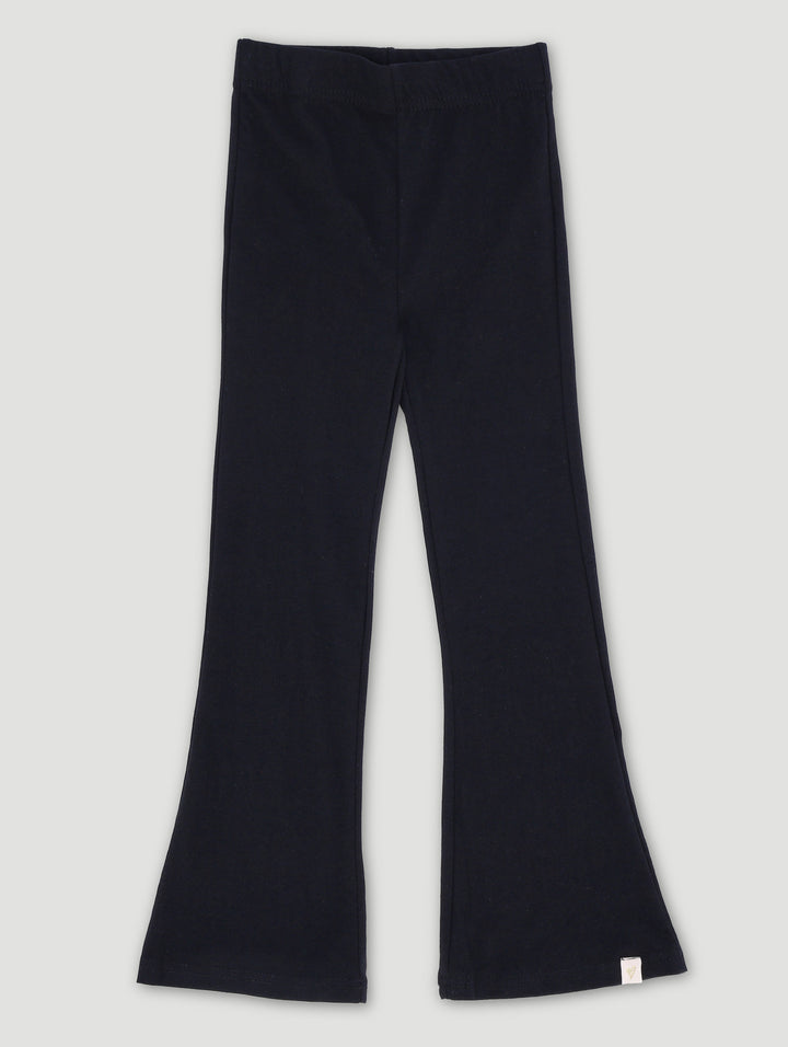 Pre-Girls Plain Flare Leg Pants - Black