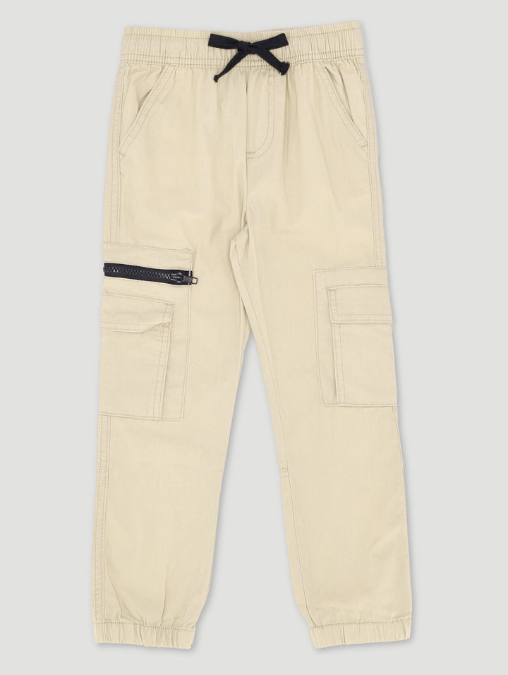 Pre-Boys Zip Cargo Jogger - Stone