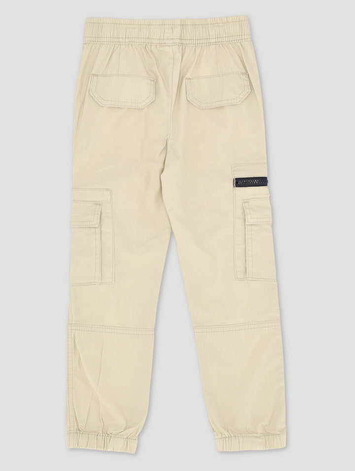 Pre-Boys Zip Cargo Jogger - Stone