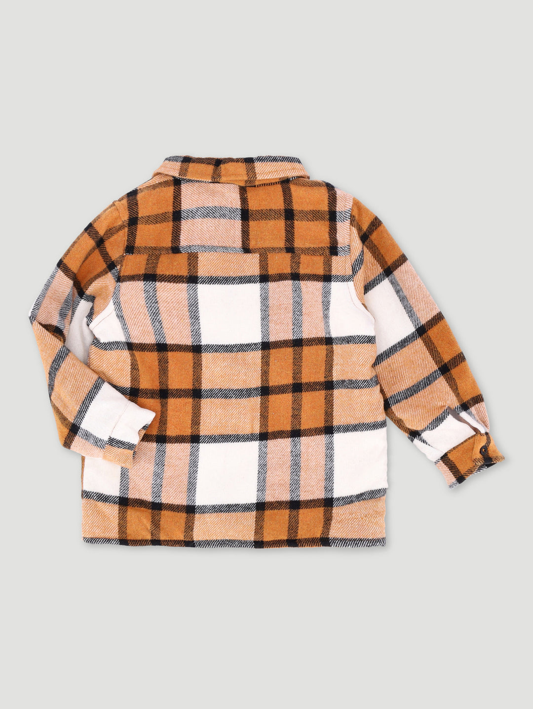 Pre-Boys Flannel Sherpa Shacket - Rust