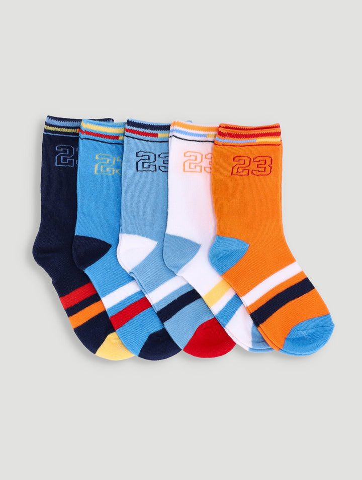 Pre-Boys 5 Pack Striped Happi Anklet Socks - Multi