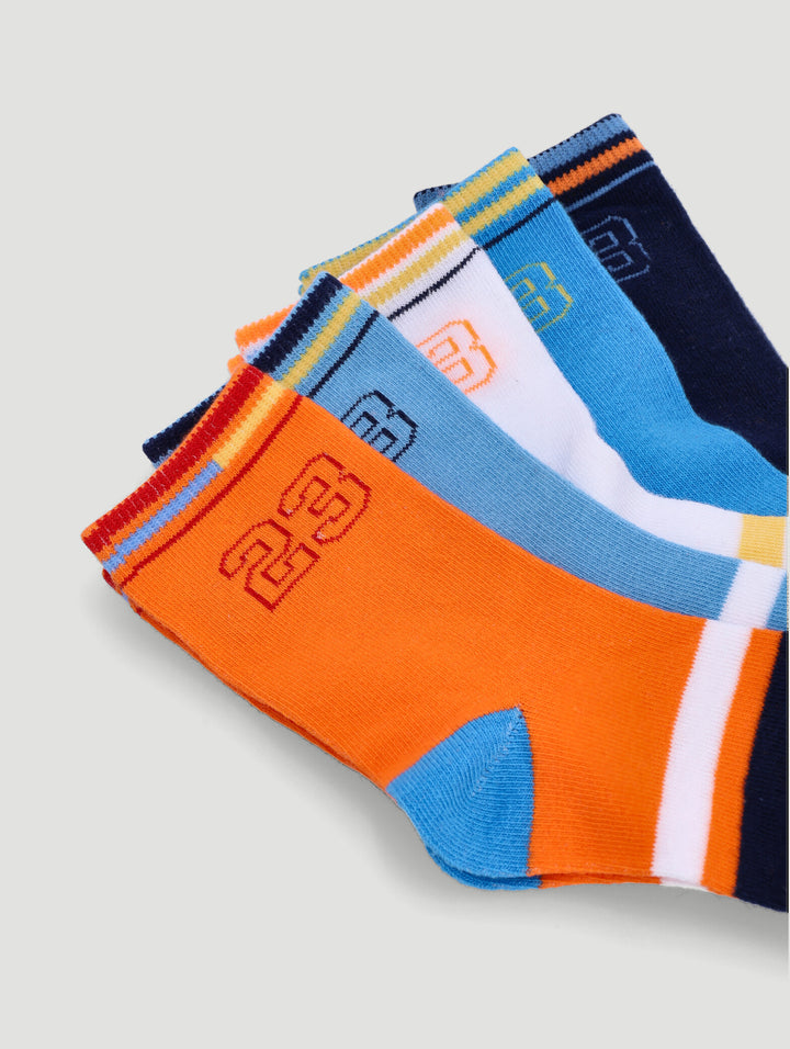 Pre-Boys 5 Pack Striped Happi Anklet Socks - Multi
