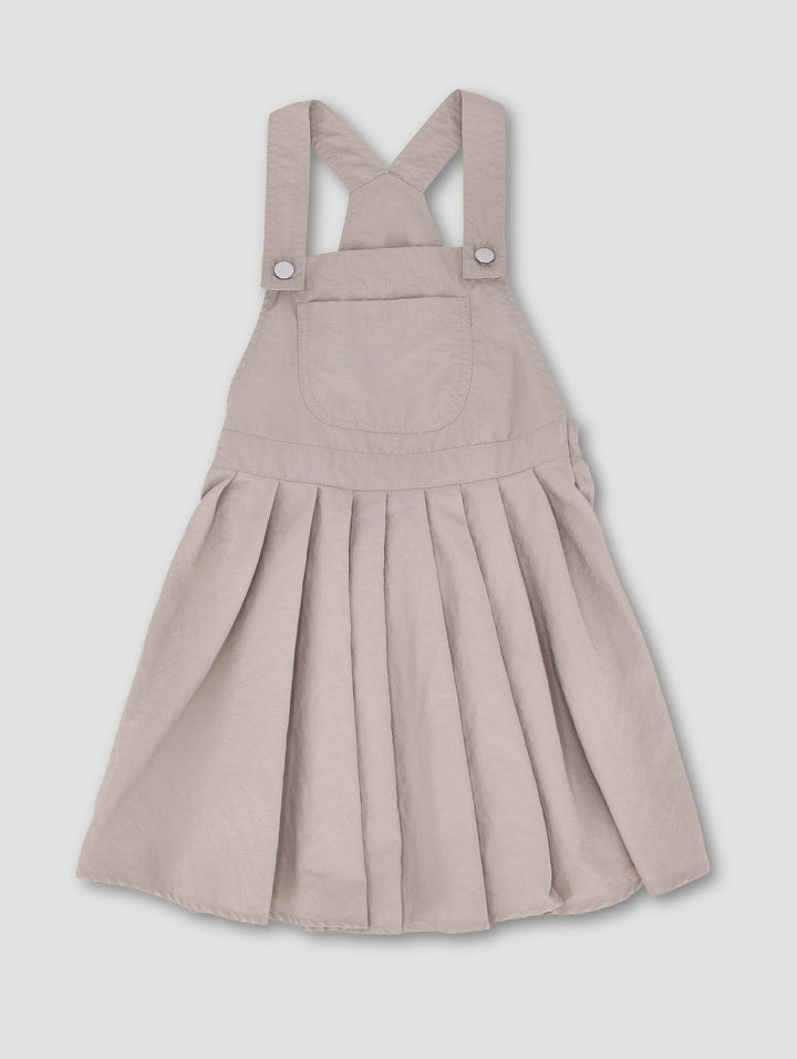Pre-Girls Pleated Pinnafore Dress - Stone