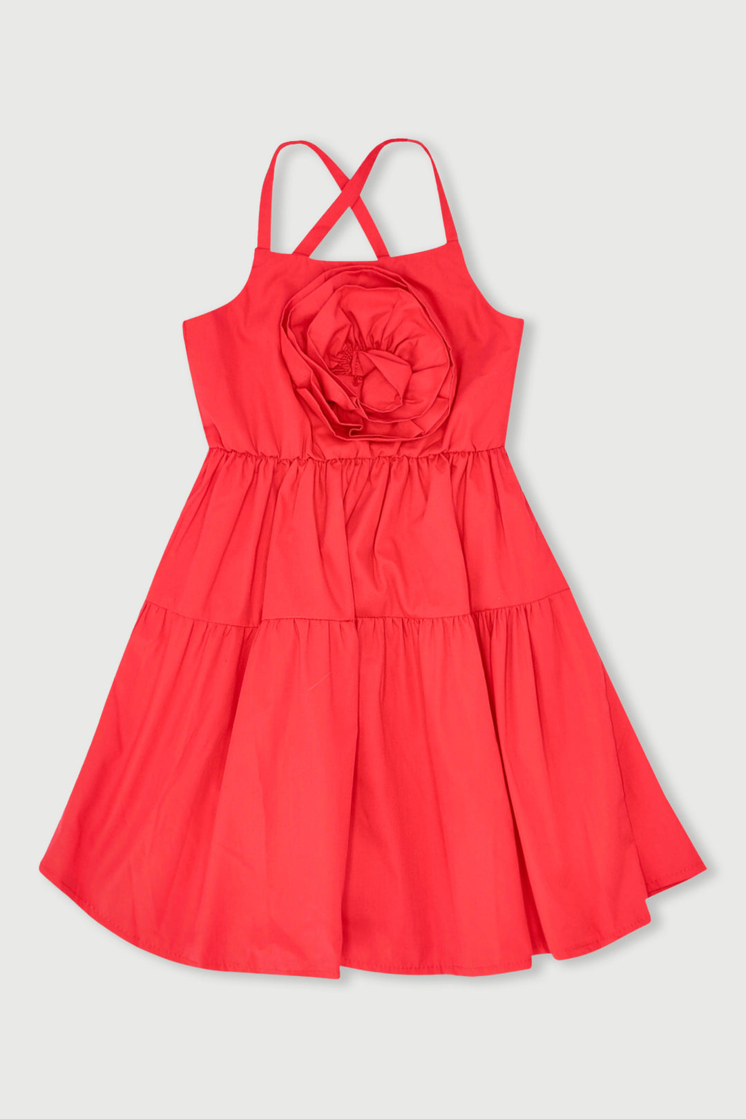 Pre-Girls Flower Dress - Red