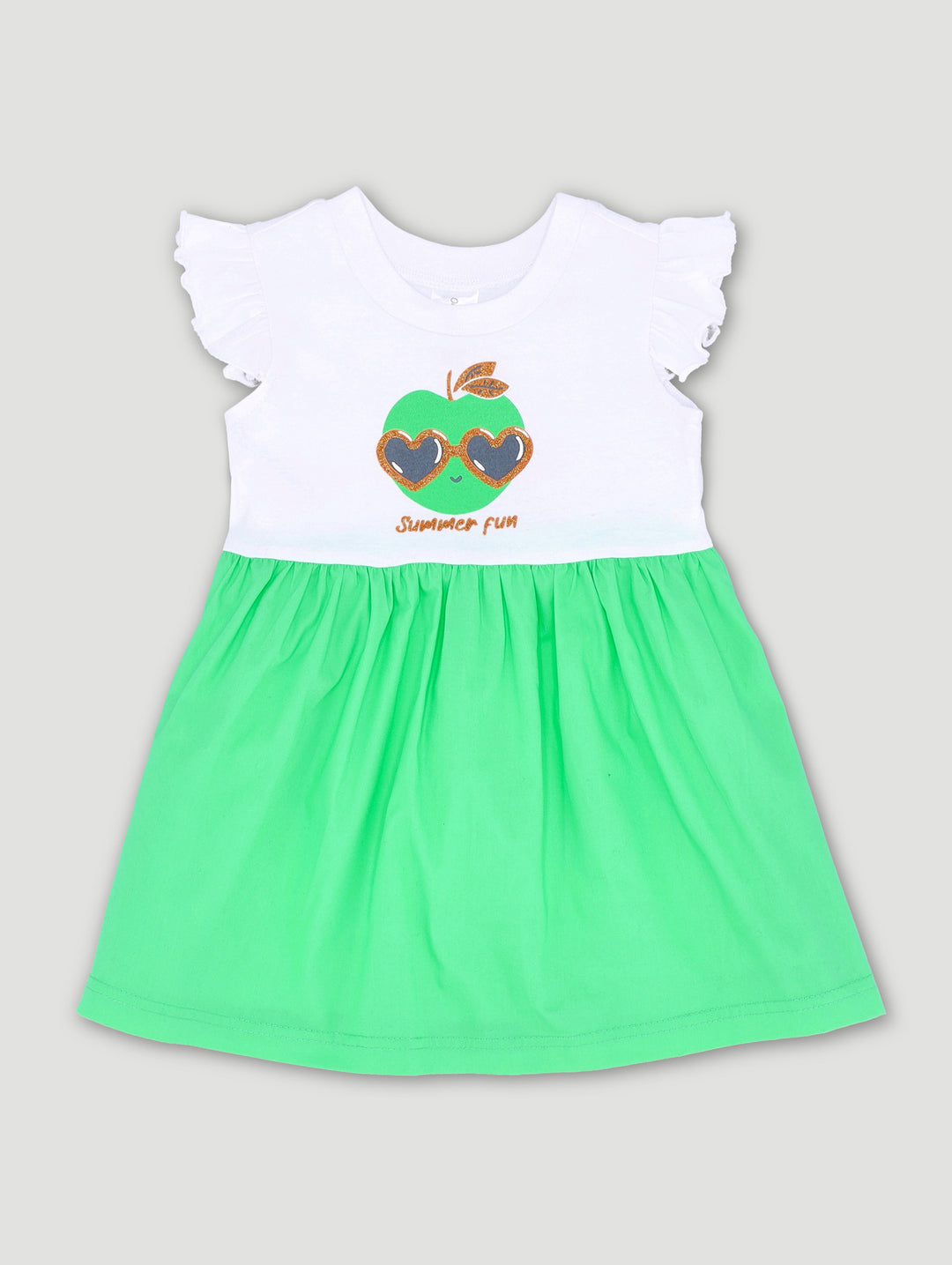 Baby Girls Combo Dress - Green