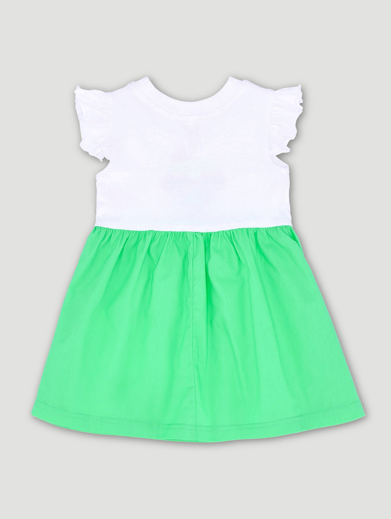 Baby Girls Combo Dress - Green