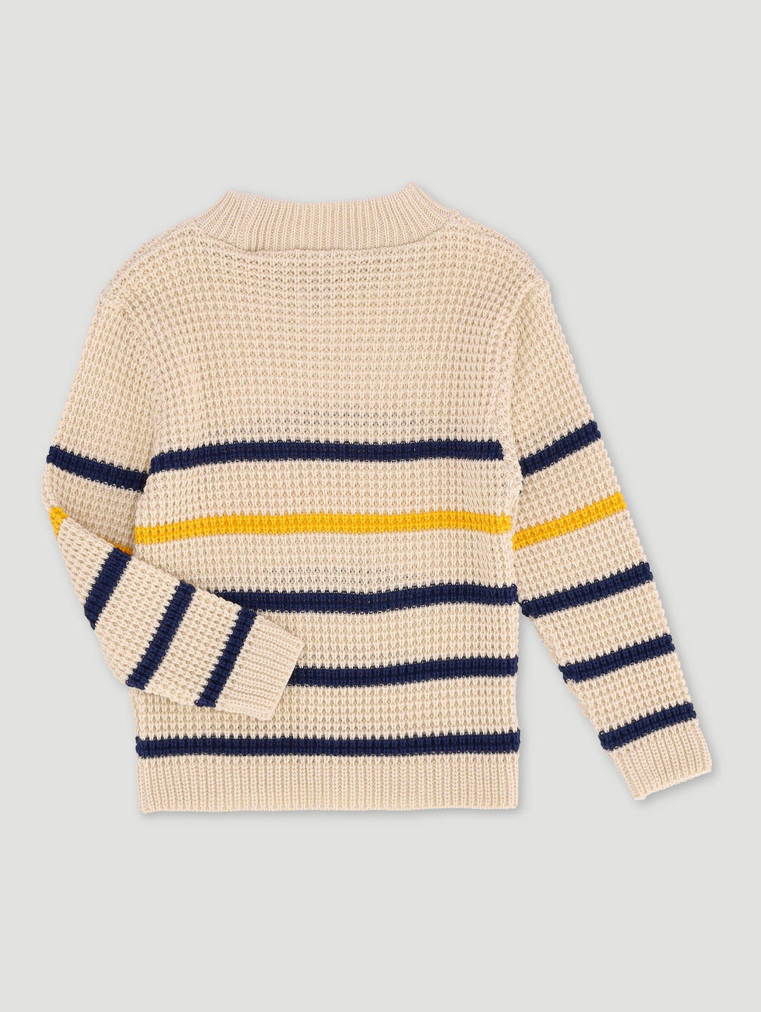 Pre-Boys Waffle Stripe Crew Top - Multi