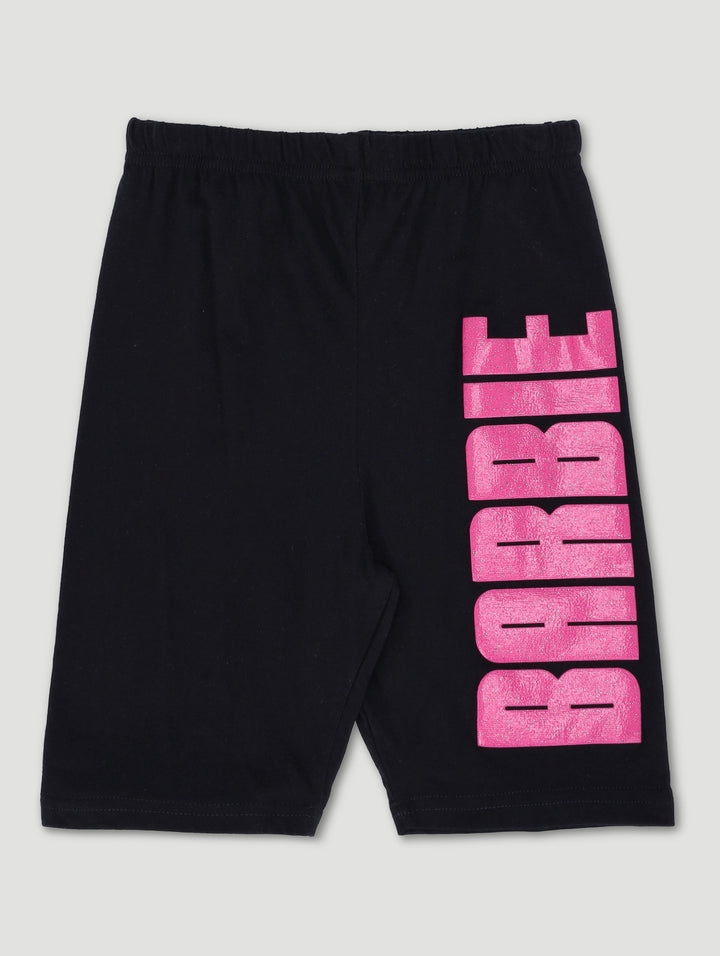 Girls Barbie Cycle Shorts - Black