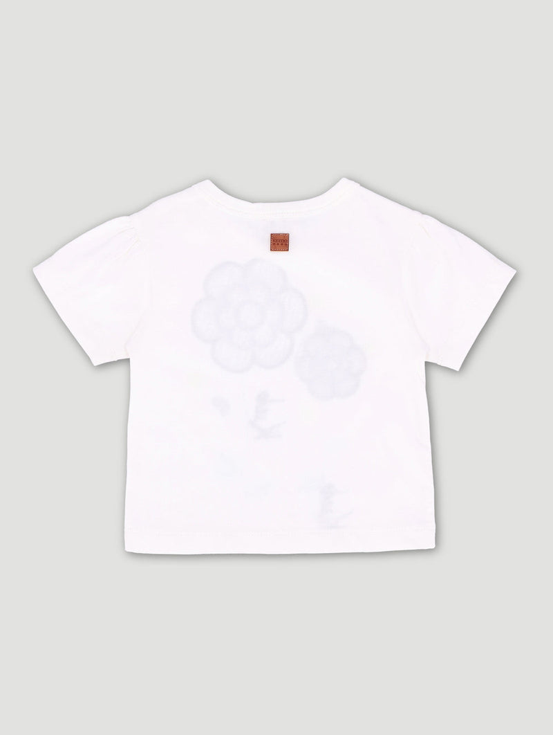 Keedo Baby Girls Heart Embroidery Baby Fashion Tee - White