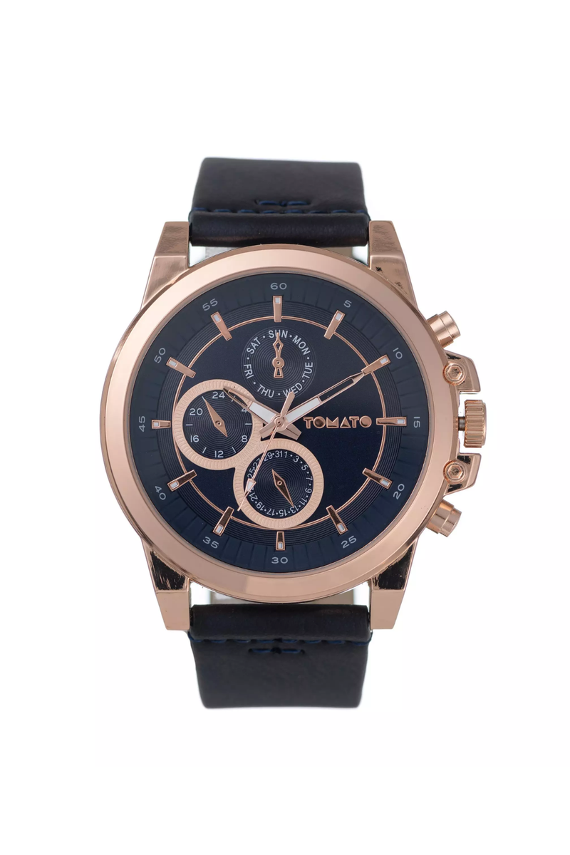Rose Gold 44Mm Case With Navy Dial Watch - Rose Gold