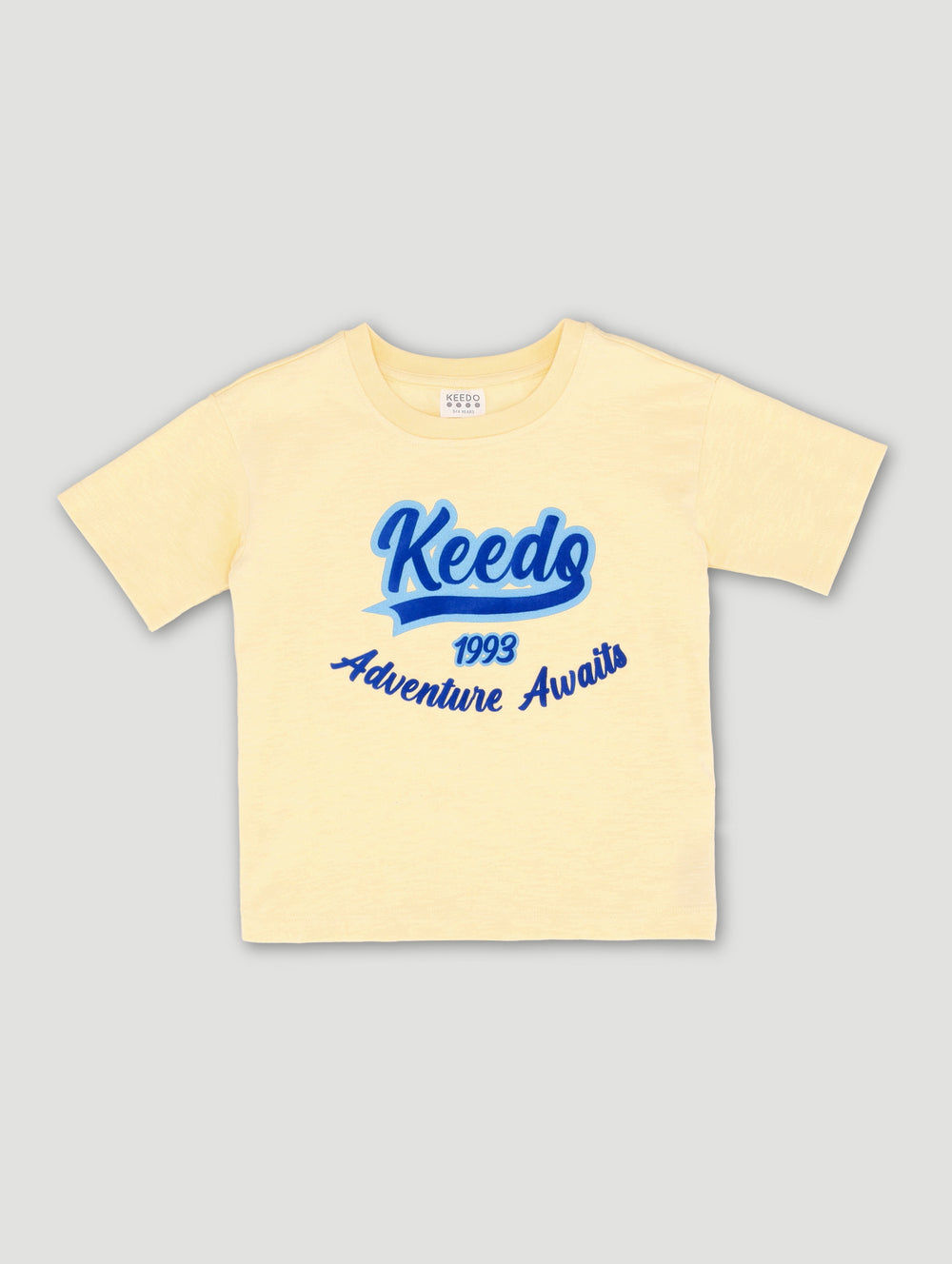 Keedo Boys Flock Logo Tee - Yellow