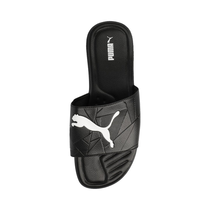 Men's Streetcat Emossed Facet Slide in Sandal - Black