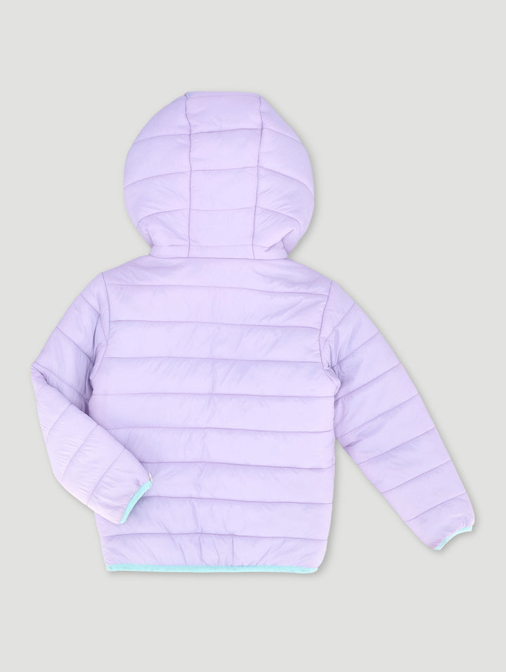 Pre-Girls Basic Hooded Puffer Jacket - Lilac