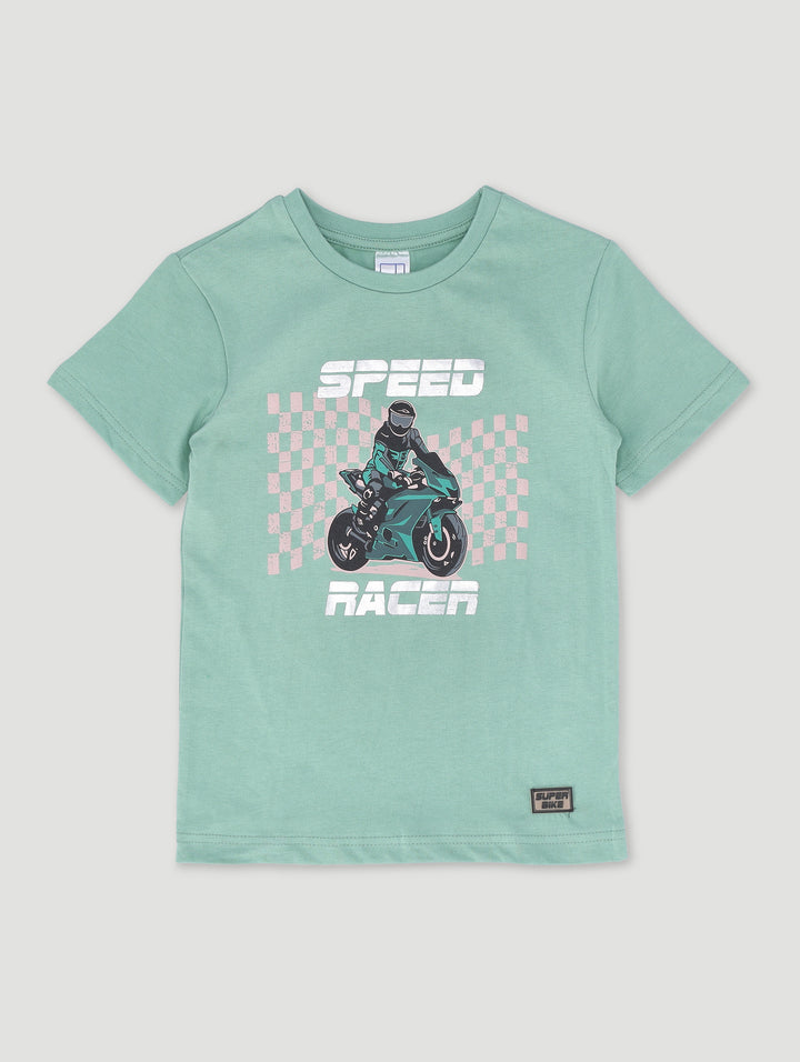 Pre-Boys Foil Bike Tee - Green