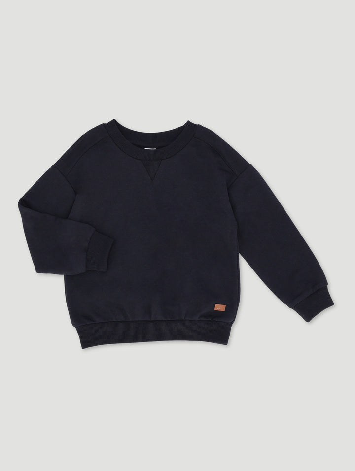 Pre-Boys Fleece Crew Top - Black