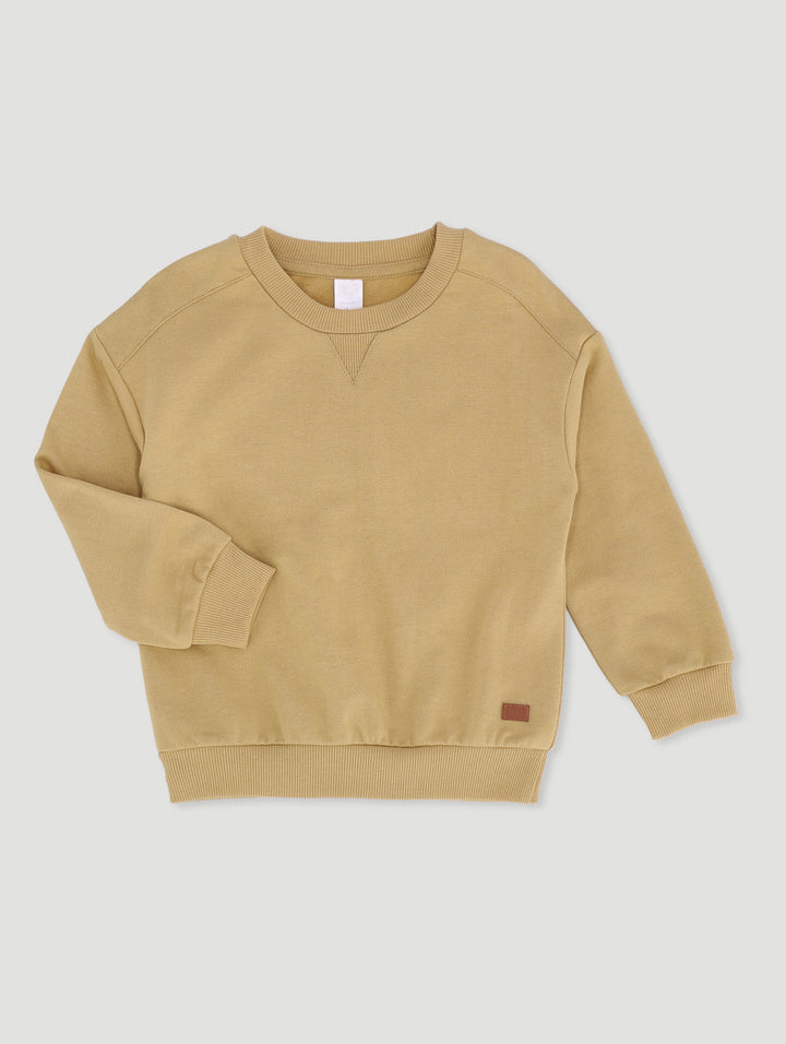 Pre-Boys Fleece Crew Top - Tan