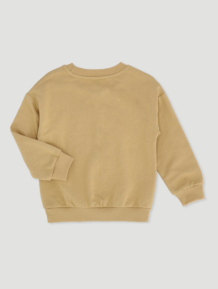 Pre-Boys Fleece Crew Top - Tan