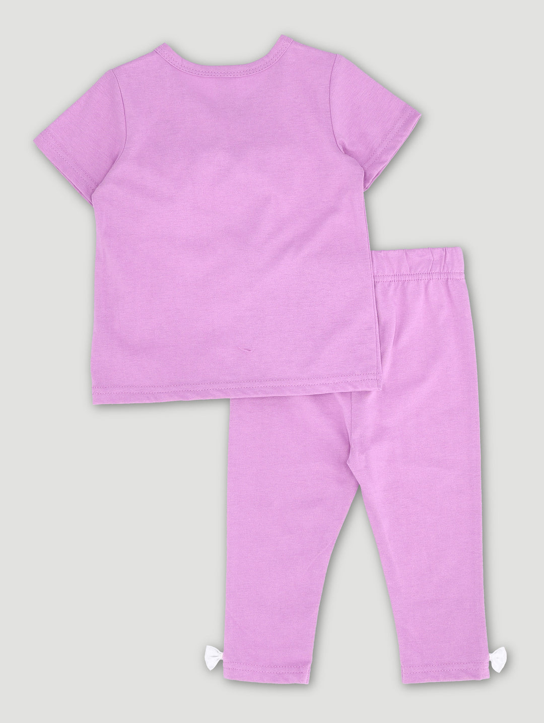 Baby Girls Bow Top And Legging Set - Lilac