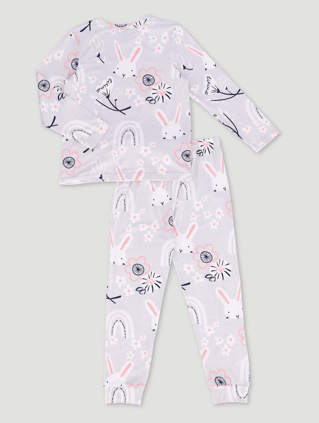Pre-Girls Long Sleeve Bunnies Print Set - Pink