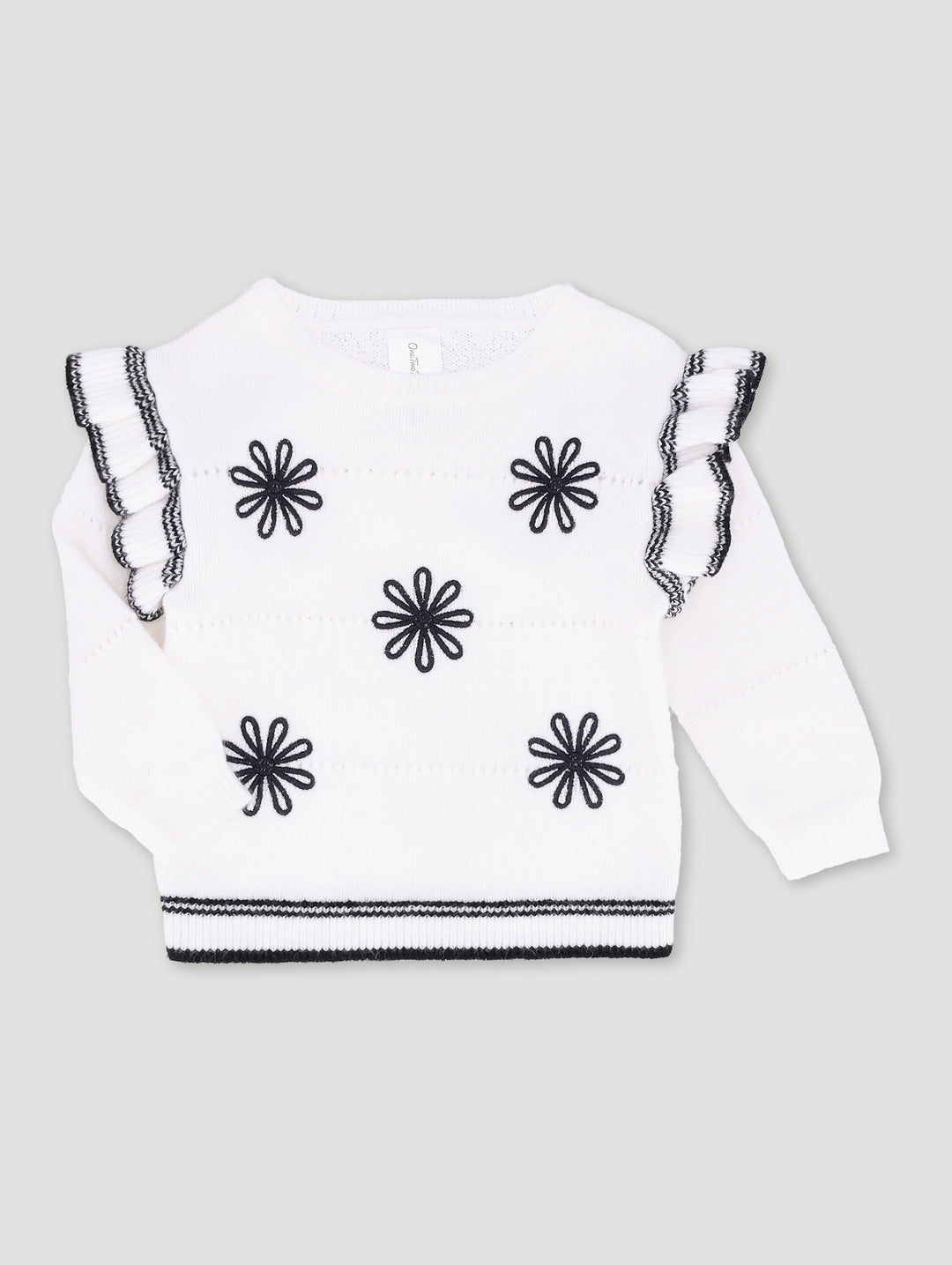 Baby Girls Frill Pullover Knitwear - Cream