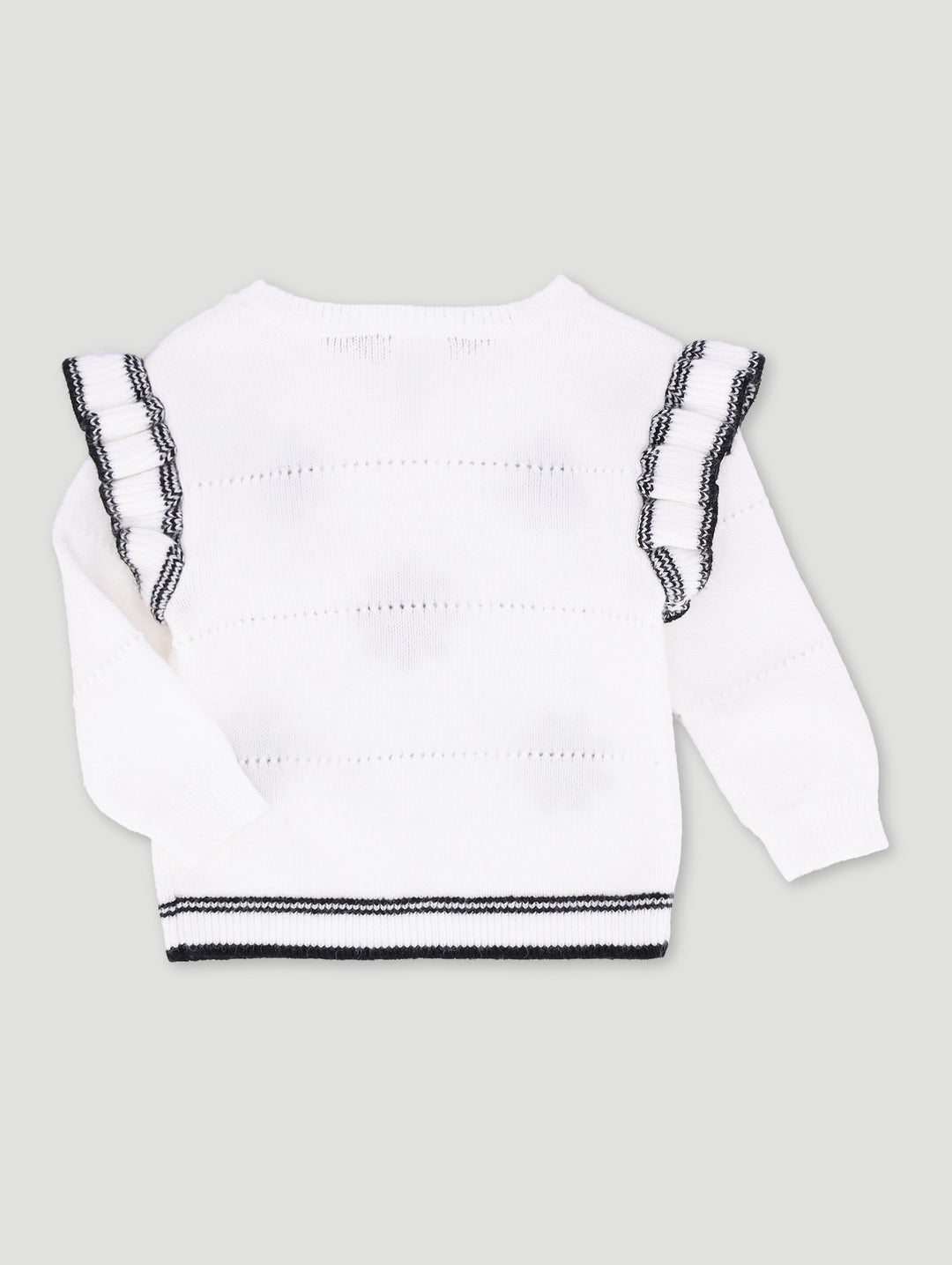 Baby Girls Frill Pullover Knitwear - Cream