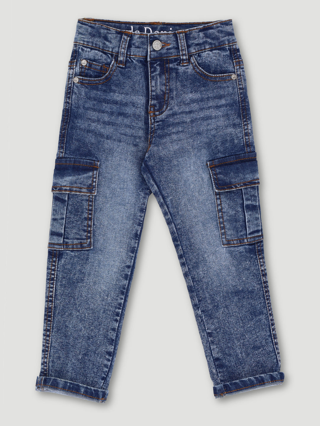 Pre-Boys Cargo Denim - Molten Blue