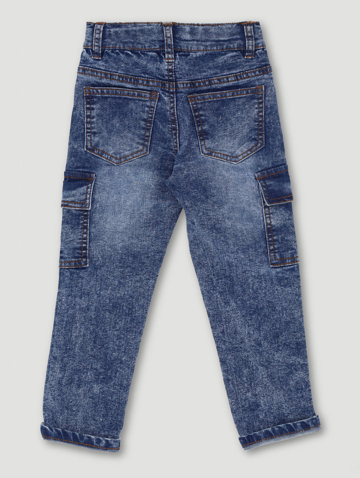 Pre-Boys Cargo Denim - Molten Blue