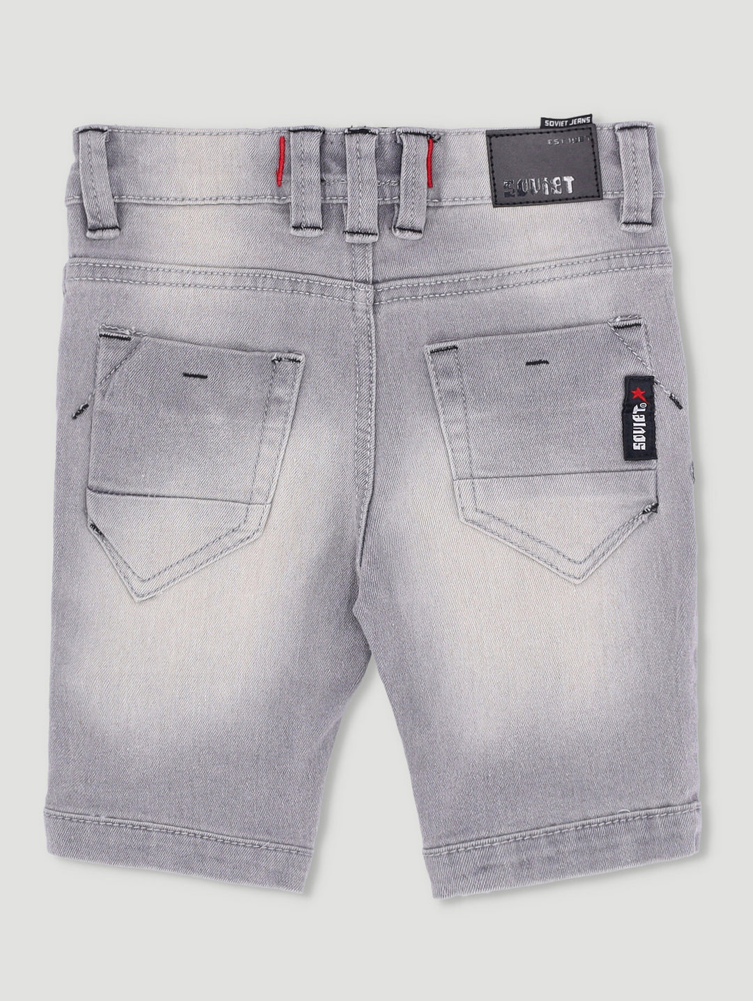 Boys Private Denim Shorts Grey
