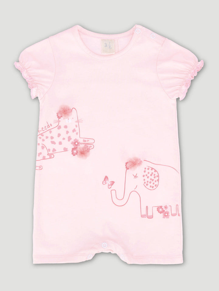 Keedo Baby Girls Kitty Romper - Pink