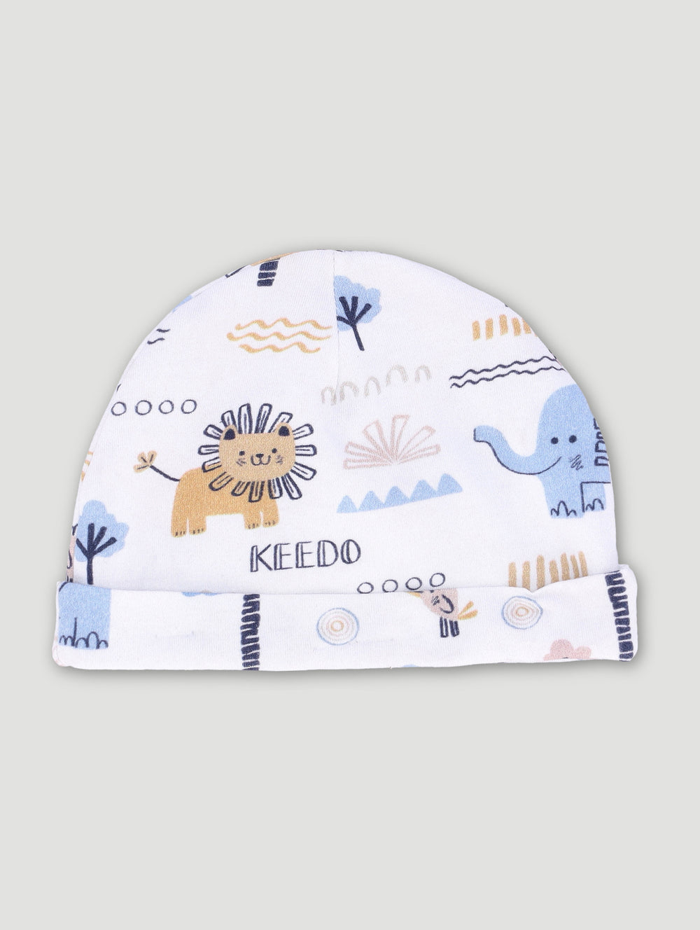Keedo Baby Boys Blue Ellie Beanie - White