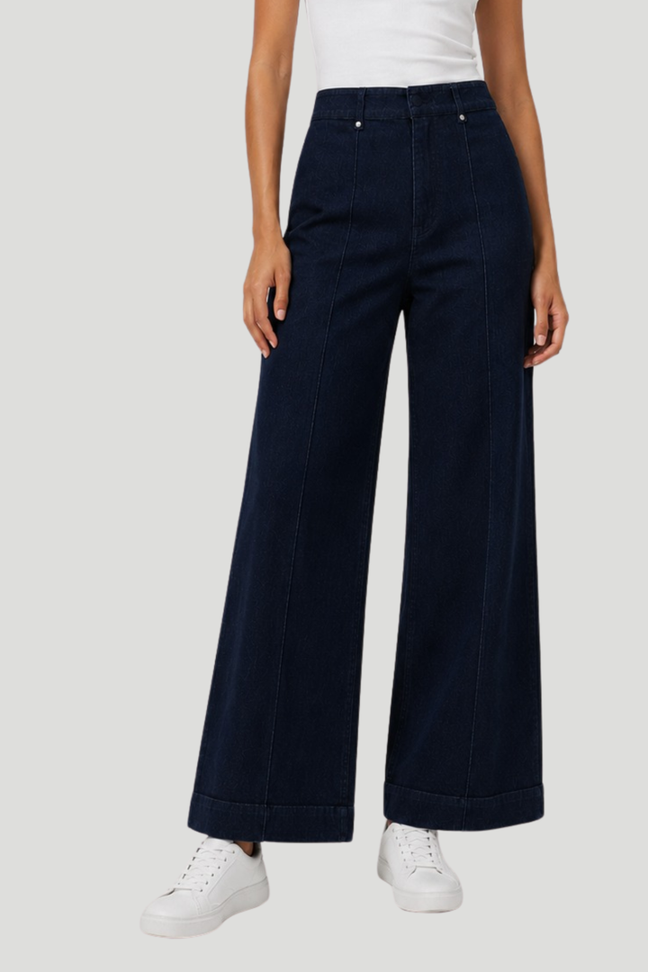 No Pocket Tailored Hirise Wide Leg Denim - Raw Wash
