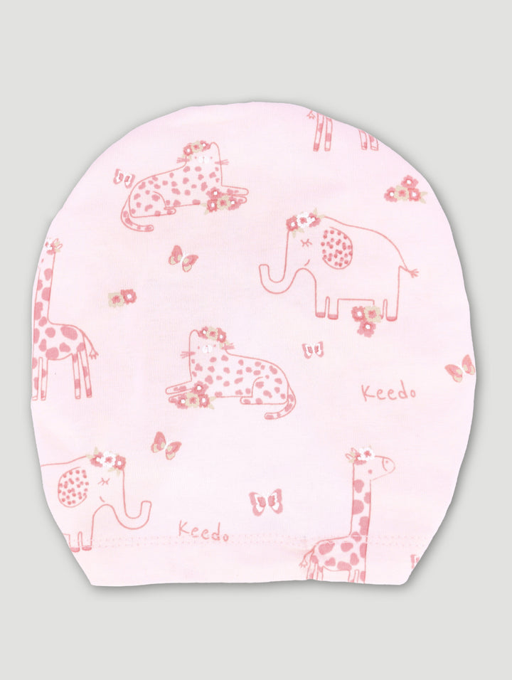 Keedo Baby Girls Kitty Beanie - Pink