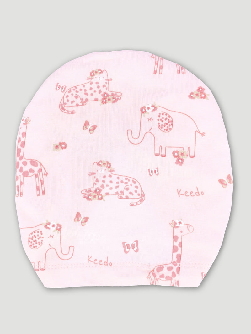 Keedo Baby Girls Kitty Beanie - Pink
